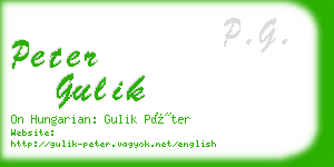 peter gulik business card